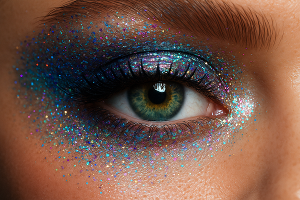closeup eye glitter