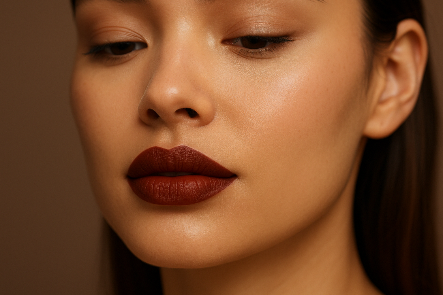 rostro con labial café